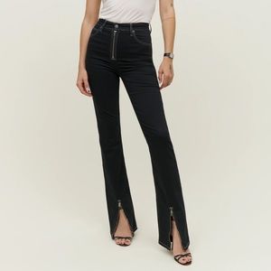 Reformation Toby Zip Front High Rise Bootcut Jeans, Size 23